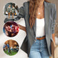 Elegant, soft, plain-colored lapel button jacket