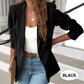 Elegant, soft, plain-colored lapel button jacket