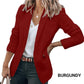 Elegant, soft, plain-colored lapel button jacket