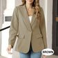 Elegant, soft, plain-colored lapel button jacket
