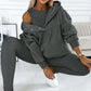2024 Women's 3 Piece Set Hooded Sweater Slim Vest and Pants Daily Sports