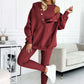2024 Women's 3 Piece Set Hooded Sweater Slim Vest and Pants Daily Sports