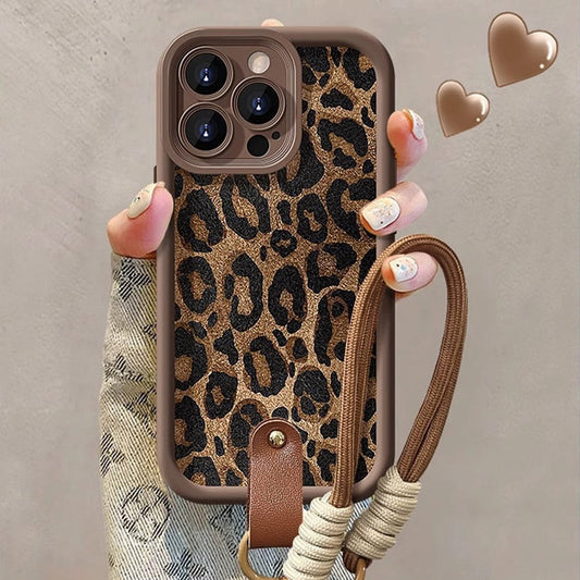 🎁Early Christmas sale - 49% off🎅Leopard Print Case for iPhone with Lanyard