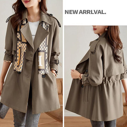 2024 Early Autumn✨Slim Mid-Length Trench Coat with Lapel for Women