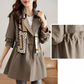 2024 Early Autumn✨Slim Mid-Length Trench Coat with Lapel for Women