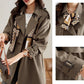 2024 Early Autumn✨Slim Mid-Length Trench Coat with Lapel for Women