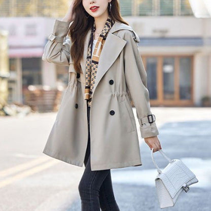 2024 Early Autumn✨Slim Mid-Length Trench Coat with Lapel for Women