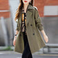 2024 Early Autumn✨Slim Mid-Length Trench Coat with Lapel for Women