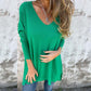 omen's Cozy Knit Long Sleeve Tunic Top with Side Slits