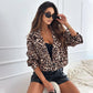 Women's Leopard Print Cropped Blazer
