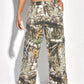 Women's Printed Straight-Leg Cargo Pants with Pockets