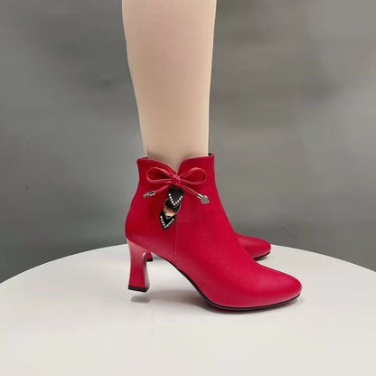 🔥HOT SALE 49% - Fashion pointed ankle boots with bow