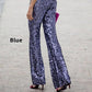 🖤Early Black Friday Sale:50% OFF🖤Diva Sequin High Rise Elastic Waist Flare Pants