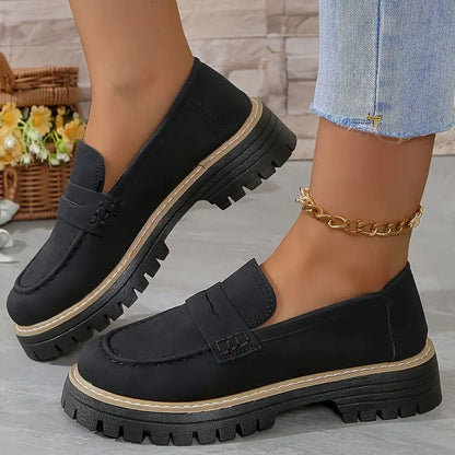 👢Women's Comfortable Chunky Slip On Platform Loafers