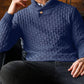 Men's Casual Round Neck Long Sleeve Textured Ribbed Pullover Sweater