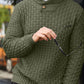Men's Casual Round Neck Long Sleeve Textured Ribbed Pullover Sweater