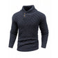 Men's Casual Round Neck Long Sleeve Textured Ribbed Pullover Sweater