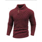 Men's Casual Round Neck Long Sleeve Textured Ribbed Pullover Sweater