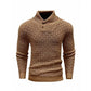 Men's Casual Round Neck Long Sleeve Textured Ribbed Pullover Sweater