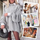 Casual Loose Solid Color Mockneck Soft Sweater