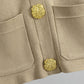 Women's two-piece set with buttoned sweater and wide-leg pants