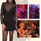 Women's Sexy V-Neck Mesh Rhinestone Bodycon Dress