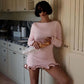 Women's Solid Color Long Sleeve Ruffle Dress