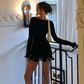 Women's Solid Color Long Sleeve Ruffle Dress
