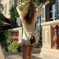 Women's Solid Color Long Sleeve Ruffle Dress