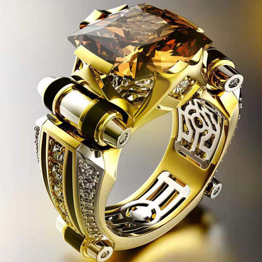 🎁Hot Sale🔥Heavy Duty Vintage Zirconia Wide Band Ring