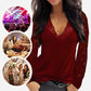 long-sleeved top with V-neck and lace details