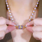 💖HOT SALE 53% OFF💖✨Elegant Imitation Pearl Necklace with Sparkling Magnetic Rhinestone Ball