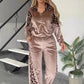 🎉Happy New Year! 50% OFF 🛍️Women's Fashion Leopard Print Zipper Top＆Drawstring Pants 2-Piece Set