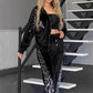 🎉Happy New Year! 50% OFF 🛍️Women's Fashion Leopard Print Zipper Top＆Drawstring Pants 2-Piece Set