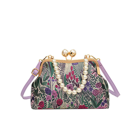 Women Vintage Flower Embroidery Handbag