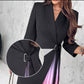 💕Limited Sale 50% OFF💕Ombre Lapel Neck Tied Waist Pleated Blazer Dress