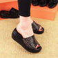 Women's Shiny Wedge Slide Sandals