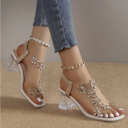 🎁Hot Sale 50% Off⏳Fashion Elastic Women's Sandals with Rhinestones