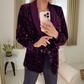 🎉Spring Hot Sale🎉Long Sleeve Sequin Blazer With Pockets