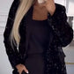 🎉Spring Hot Sale🎉Long Sleeve Sequin Blazer With Pockets