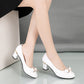 Shiny high heel shoes with bow for women