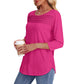 🧚‍♀️Last Day 50% OFF🤩2025 Women's 3/4 Length Sleeve Top Pleated Front T-Shirt