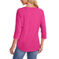 🧚‍♀️Last Day 50% OFF🤩2025 Women's 3/4 Length Sleeve Top Pleated Front T-Shirt