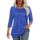 🧚‍♀️Last Day 50% OFF🤩2025 Women's 3/4 Length Sleeve Top Pleated Front T-Shirt