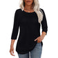🧚‍♀️Last Day 50% OFF🤩2025 Women's 3/4 Length Sleeve Top Pleated Front T-Shirt