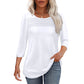 🧚‍♀️Last Day 50% OFF🤩2025 Women's 3/4 Length Sleeve Top Pleated Front T-Shirt