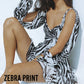 Wrap dress with V-neck and split sleeves