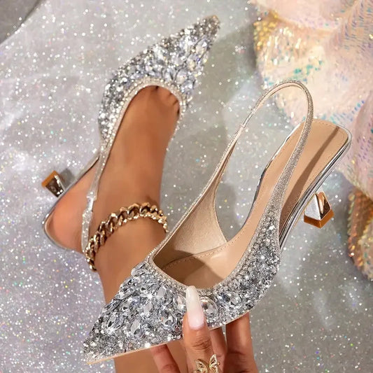 Women's Pointed Closed Toe Slingback Heels