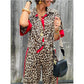 🌸Spring Hot Sale 49% OFF💐 Women's 2-Piece Leopard Print Outfit Button-Down Shirt & Wide-Leg Pants