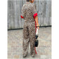 🌸Spring Hot Sale 49% OFF💐 Women's 2-Piece Leopard Print Outfit Button-Down Shirt & Wide-Leg Pants